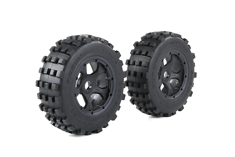 FLMLF Knobby Front Wheel Set for 1/5 Hpi Rovan Kingmotor Mcd Gtb Racing for Baja 5T 5sc Truck Rc Car Parts