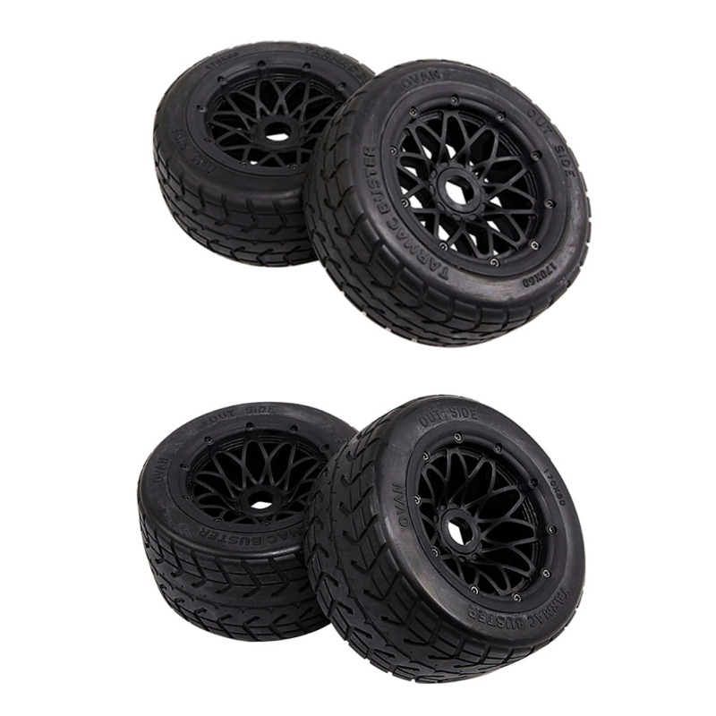 FLMLF Thicken on-Road Tire Front And Rear Wheel Tyre Assembly FOR 1/5 HPI KM Rofun Rovan BAJA 5B SS Rc Car Toys Parts