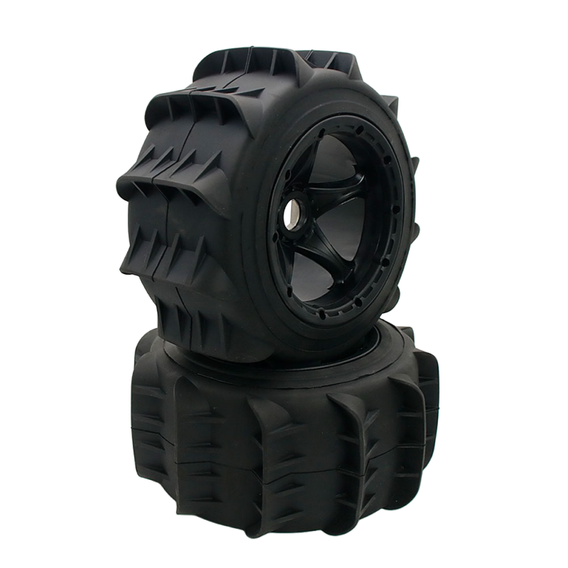 FLMLF Rear Desert Wheel Tyre Set with New Hub for 1/5 Hpi Rofun Rovan Km Baja 5B SS Arrma Kraton 8s Losi DBXL-E 2.0 RC CAR Toys Parts