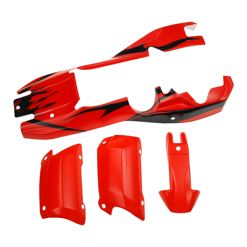 FLMLF Plastic Body Shell Cover RED With Black Fit 1/5 Hpi Baja Rovan KM 5B