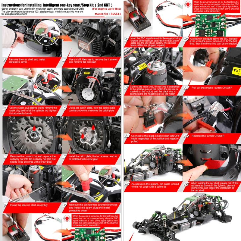 Alloy CNC Roto Starter of 23CC-58CC Normall Flywheel for 1/5 HPI ROFUN ROVAN KM BAJA 5B 5T 5SC Losi FG MCD GoPed RedCat Rc Parts