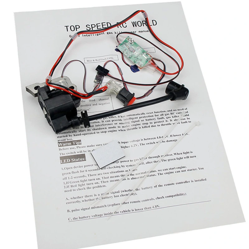 RC Model Remote Safety Kill Switch with Ignition Coil for 1/5 Hpi Rovan Km Rofun Baja Losi Redcat Rcmk Mcd Fg 23cc-71cc Engines