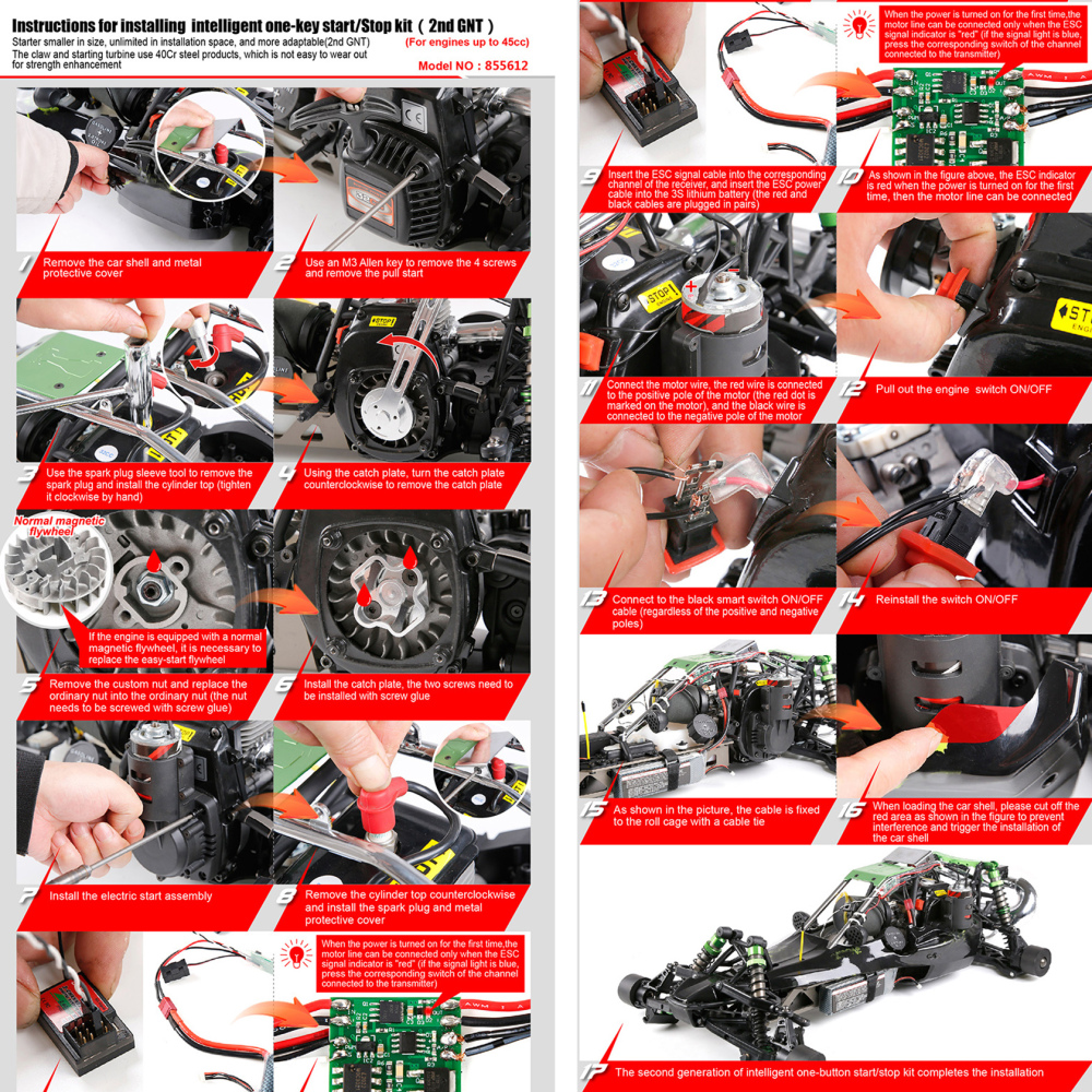 Alloy CNC Roto Starter of 23CC-58CC Normall Flywheel for 1/5 HPI ROFUN ROVAN KM BAJA 5B 5T 5SC Losi FG MCD GoPed RedCat Rc Parts