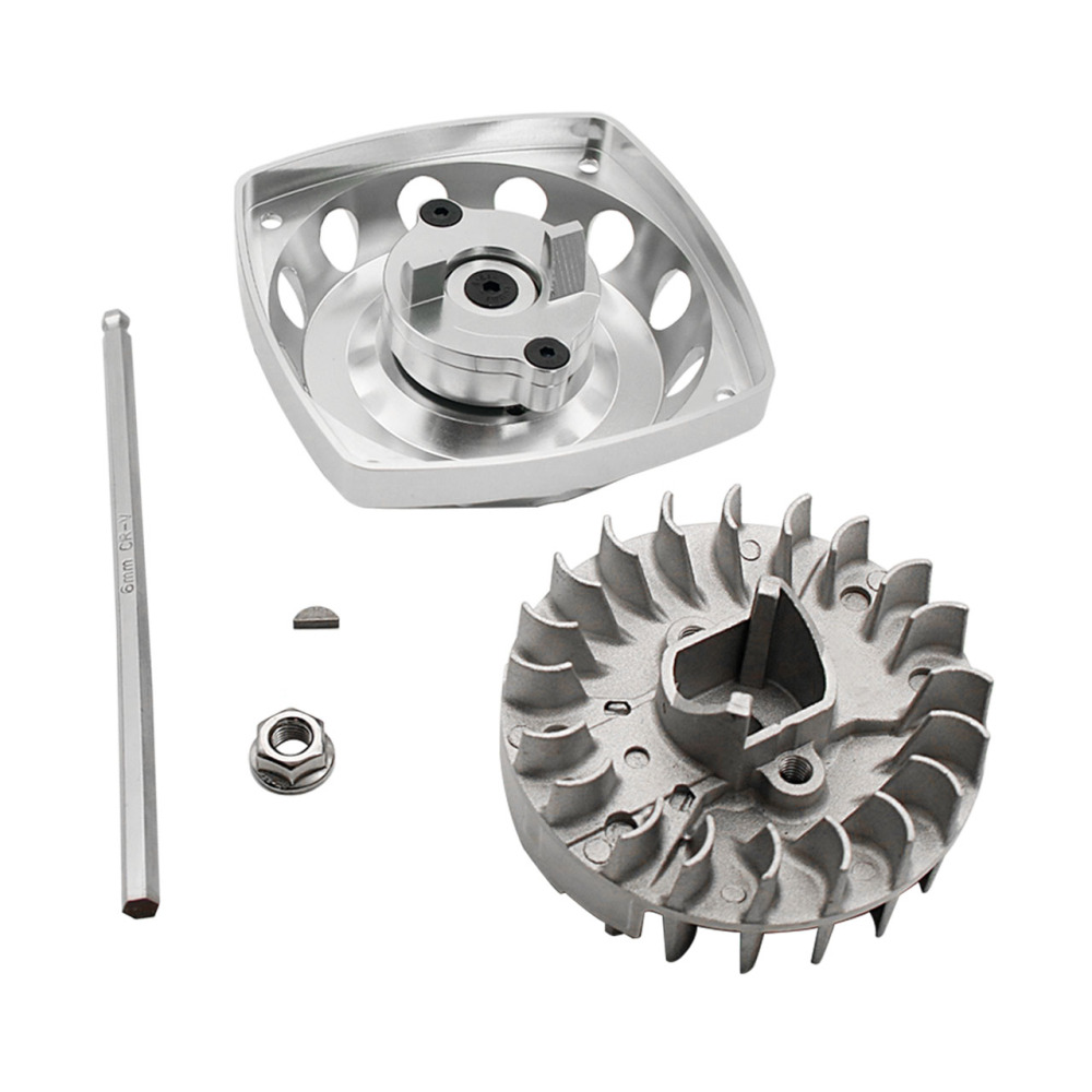 Alloy CNC Roto Starter of 23CC-58CC Normall Flywheel for 1/5 HPI ROFUN ROVAN KM BAJA 5B 5T 5SC Losi FG MCD GoPed RedCat Rc Parts