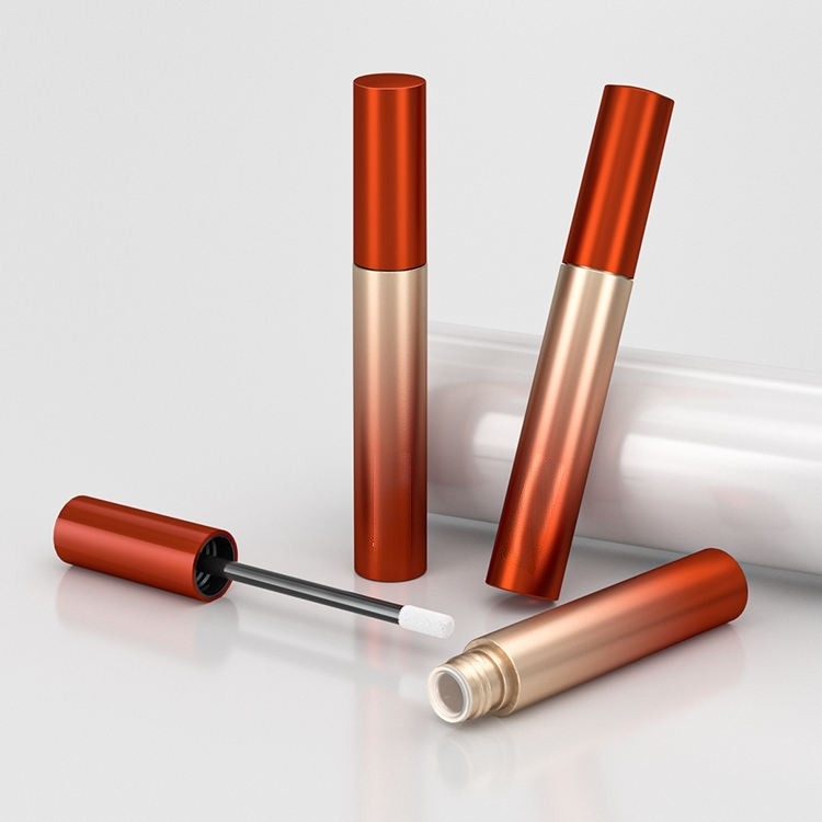 Black gradient frosted round lip gloss tubes