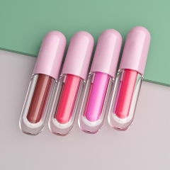 Empty lip gloss tubes with wand brush pink lipgloss tubes factory