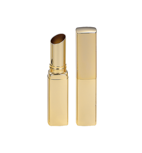 3.6g gold color square shape Aluminium slim lipstick tube