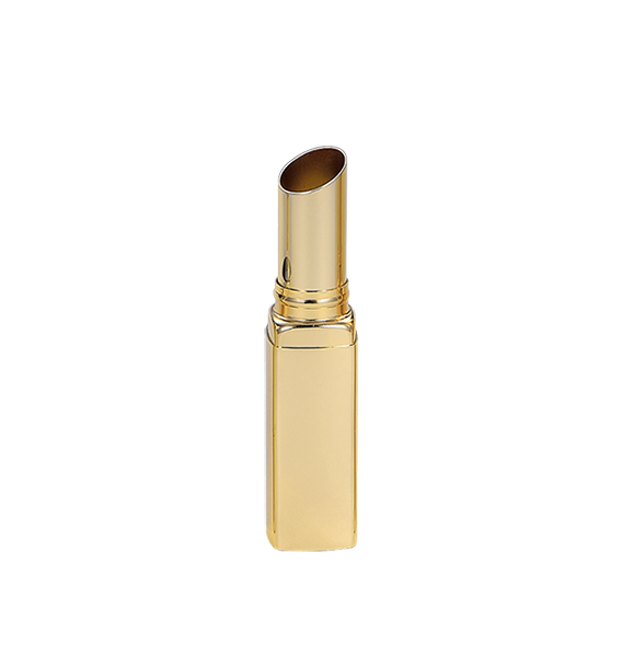 3.6g gold color square shape Aluminium slim lipstick tube