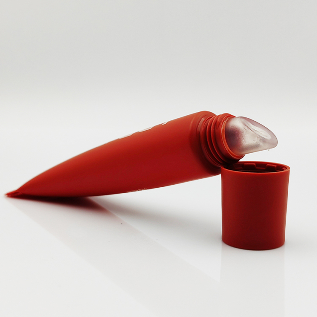 15ml Hot Sell Wholesale PE Clear Slanted Tip Tube Liquid Lipstick Container screen printing Lip Gloss Cosmetic Packaging
