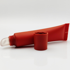 15ml Hot Sell Wholesale PE Clear Slanted Tip Tube Liquid Lipstick Container screen printing Lip Gloss Cosmetic Packaging