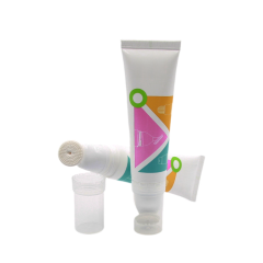 Hot sell 50ml Plastic Tube with Slanted TPE Brush for foaming Facial Cleansing plastic tube with cosmetic silicone applicator