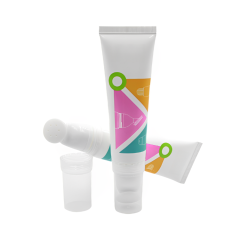 80ml Round Plastic Tube with Slanted TPE Brush Applicator for Facial Cleansing Screen Printing Massage silicone applicator tube