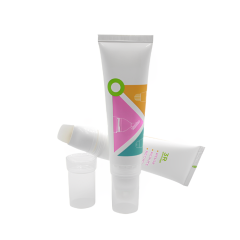 30ml Silicone Applicator Head with Soft Spatula Tip Tube Facial Massage Plastic Cosmetic Tube for Sleep Mask and lip gloss