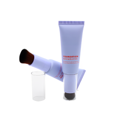 Newly Designed 50ml Spinning Brush Tubes with Brush Applicator screen printing package round plastic tube for cosmetics