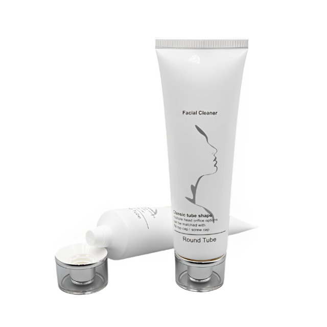 110ml Newly Designed Round Tube screen printing Plastic soft cosmetic hand cream sunscreen plastic packaging squeeze tube