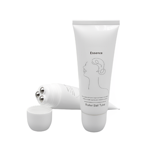 High-end 50ml empty cream squeeze tube with 3 or 5 roller ball Tube Massage lotion Cream serum Tube screen printing Packaging