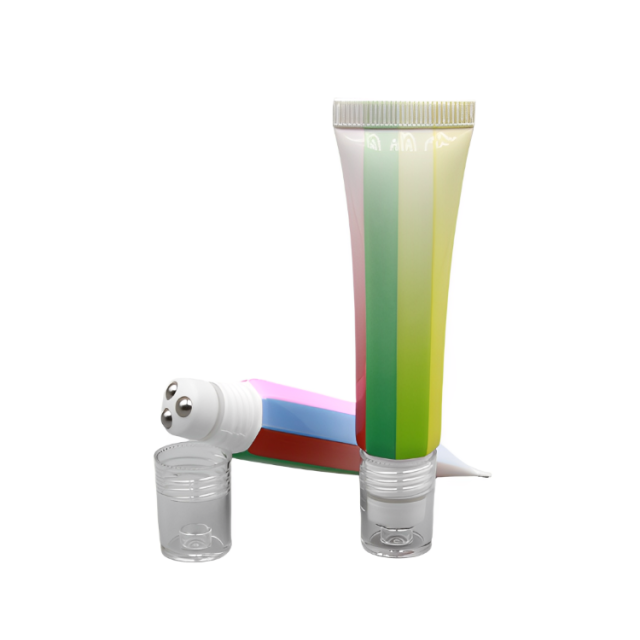 High-end eye cream massage tube 20ml ball cosmetic 3 Metal Bead Roller Balls Octagonal cosmet Tube eye serum Packaging