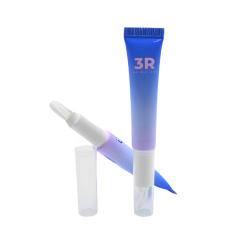 Customized 15ml Soft Spatula Cosmetic Plastic packing Tube lip gloss nail polish tube with silicone brush applicator