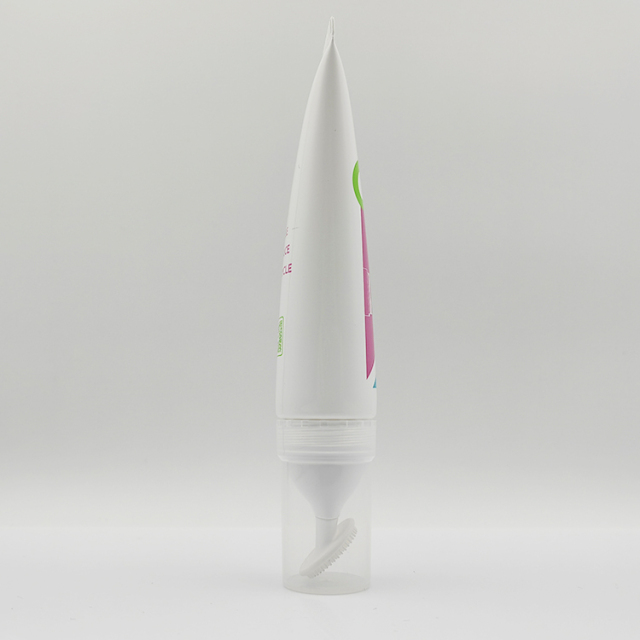 Hot sell 50ml Plastic Tube with Slanted TPE Brush for foaming Facial Cleansing plastic tube with cosmetic silicone applicator