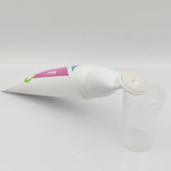 Hot sell 50ml Plastic Tube with Slanted TPE Brush for foaming Facial Cleansing plastic tube with cosmetic silicone applicator