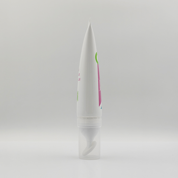 80ml Round Plastic Tube with Slanted TPE Brush Applicator for Facial Cleansing Screen Printing Massage silicone applicator tube