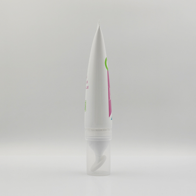80ml Round Plastic Tube with Slanted TPE Brush Applicator for Facial Cleansing Screen Printing Massage silicone applicator tube