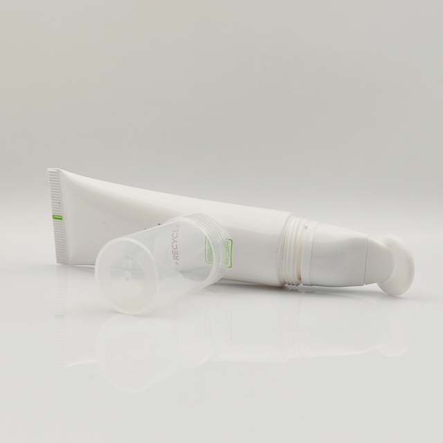 80ml Round Plastic Tube with Slanted TPE Brush Applicator for Facial Cleansing Screen Printing Massage silicone applicator tube
