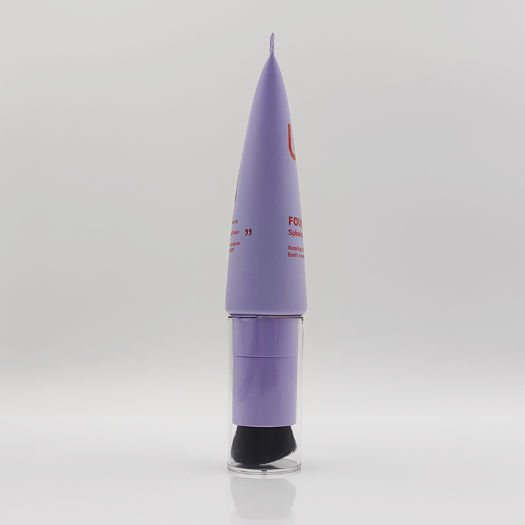 Newly Designed 50ml Spinning Brush Tubes with Brush Applicator screen printing package round plastic tube for cosmetics