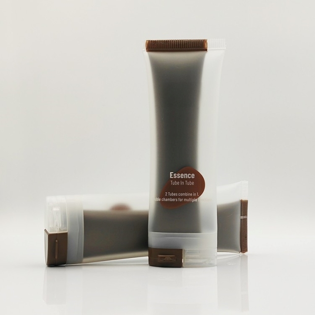 90ml Newly designed plastic dual chamber double tube for two Combined into one Plastic Cosmetic Skin care Packaging tube