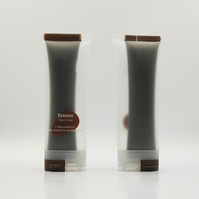 90ml Newly designed plastic dual chamber double tube for two Combined into one Plastic Cosmetic Skin care Packaging tube