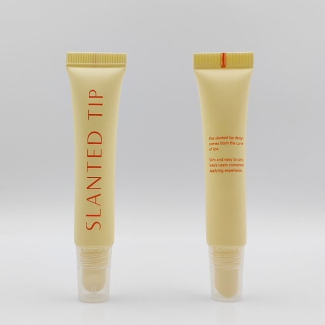 Customized wholesale 10ml lip gloss tube Screen Printing Packaging for Cosmetic empty Plastic Tubes with slanted lip applicator