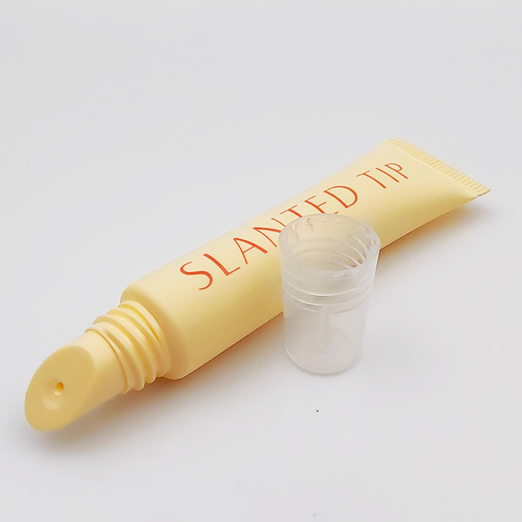 Customized wholesale 10ml lip gloss tube Screen Printing Packaging for Cosmetic empty Plastic Tubes with slanted lip applicator