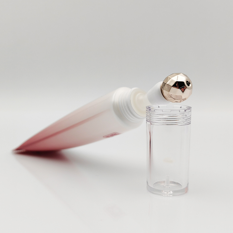 Luxury 5-20ml Diamond-shaped Mental Roller Ball Tube packaging with alloy metal massage applicator