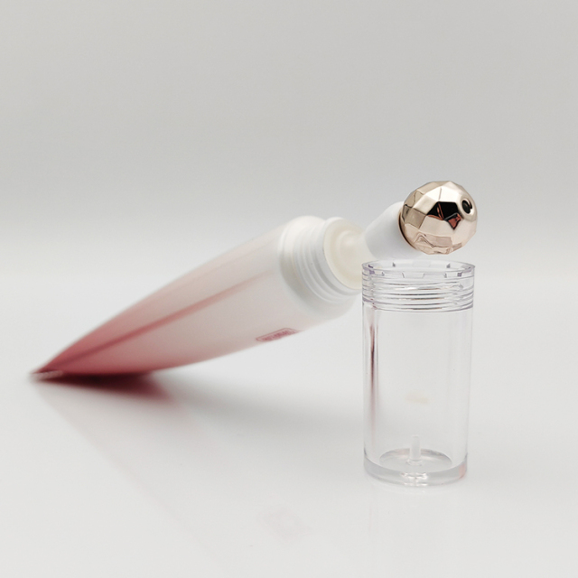 Luxury 5-20ml Diamond-shaped Mental Roller Ball Tube packaging with alloy metal massage applicator