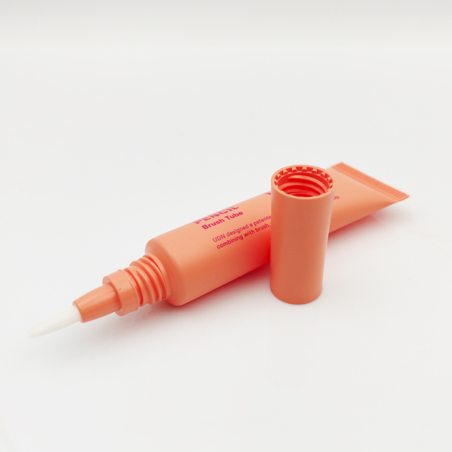 Best selling 15ml Eyebrow Pencil Brush Tube with brush applicator soft squeeze screen printing lip gloss spoolie brush with