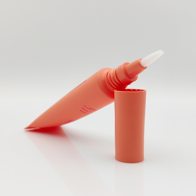 Best selling 15ml Eyebrow Pencil Brush Tube with brush applicator soft squeeze screen printing lip gloss spoolie brush with