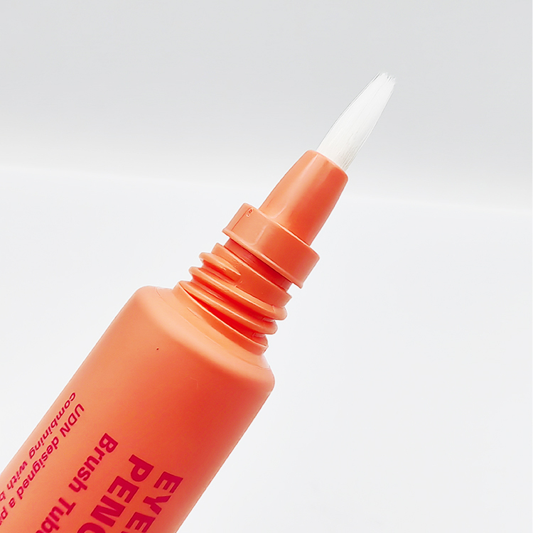 Best selling 15ml Eyebrow Pencil Brush Tube with brush applicator soft squeeze screen printing lip gloss spoolie brush with