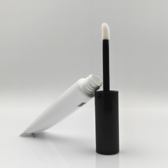 Hot sell 5ml soft squeeze screen printing empty lip gloss container with brush lip gloss tube with plastic applicator