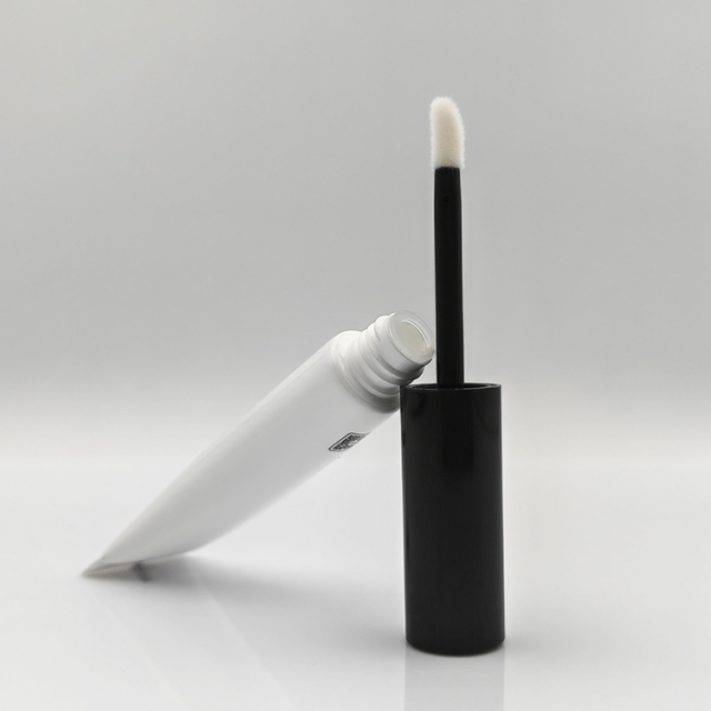 Hot sell 5ml soft squeeze screen printing empty lip gloss container with brush lip gloss tube with plastic applicator