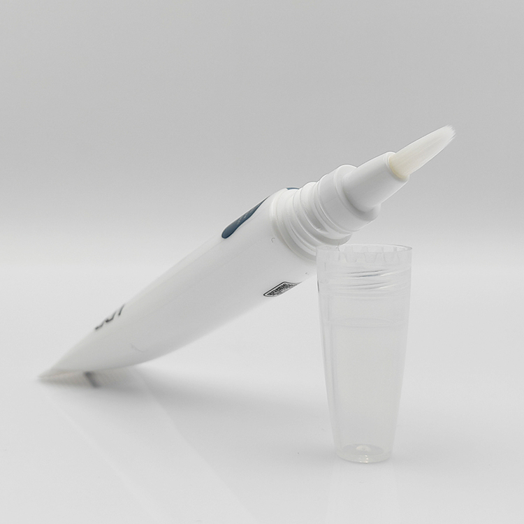 Special designed Mini 5ml PBT brush applicator tube soft squeeze screen printing eyebrow gel lip gloss squeeze tubes with brush