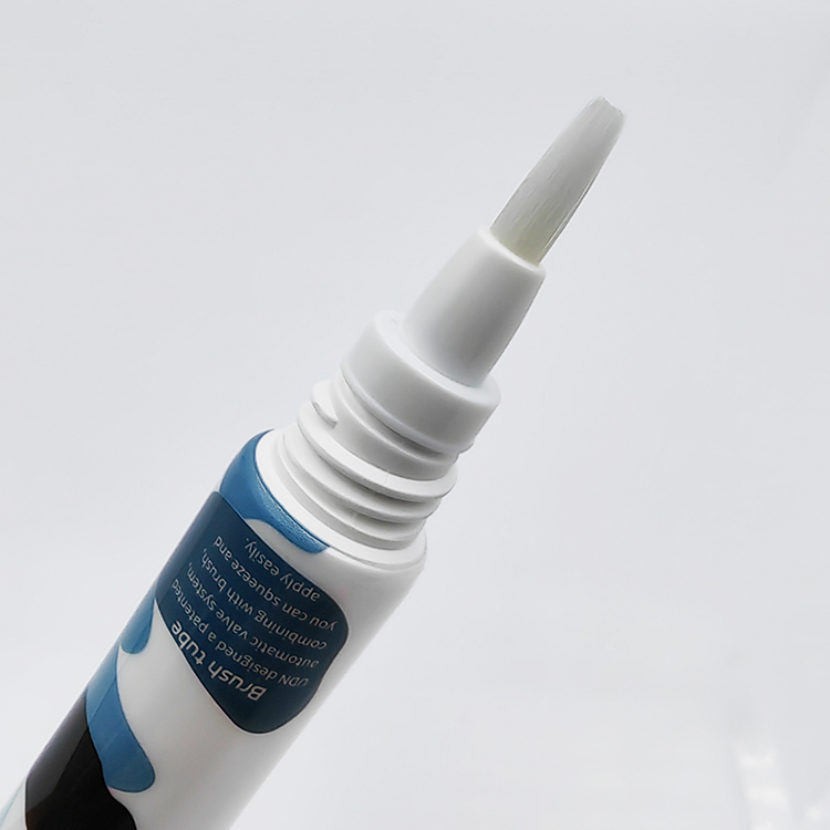 Special designed Mini 5ml PBT brush applicator tube soft squeeze screen printing eyebrow gel lip gloss squeeze tubes with brush