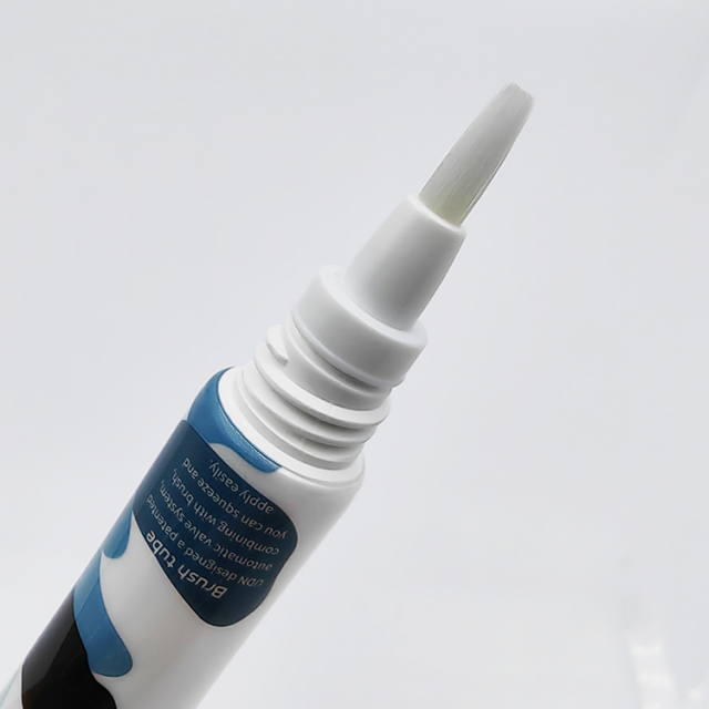 Special designed Mini 5ml PBT brush applicator tube soft squeeze screen printing eyebrow gel lip gloss squeeze tubes with brush