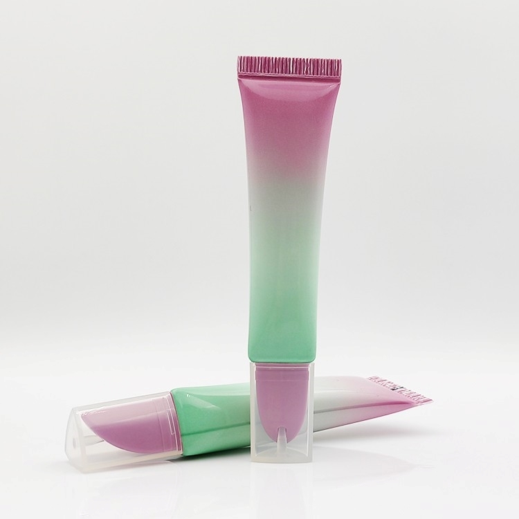 Triangular Plastic LDPE empty cosmetics lip cream gel squeeze tubes lip gloss tube for lipstick lip balm Packaging with logo