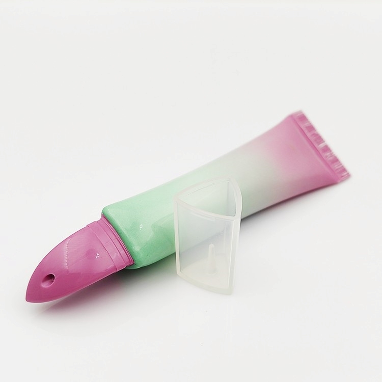 Triangular Plastic LDPE empty cosmetics lip cream gel squeeze tubes lip gloss tube for lipstick lip balm Packaging with logo