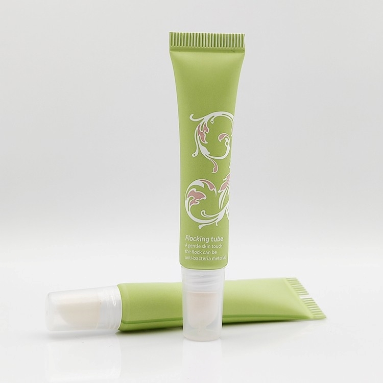 15ml Slanted Flocking Tip applicator tube soft squeeze screen printing label custom lip gloss squeeze tubes with logo