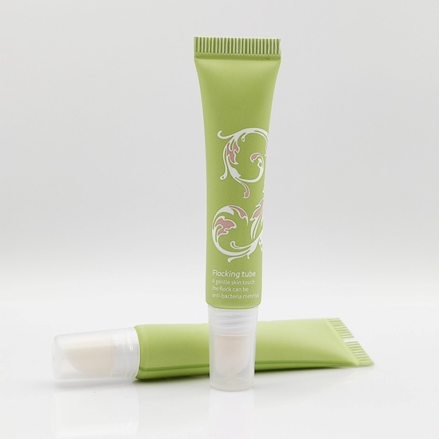 15ml Slanted Flocking Tip applicator tube soft squeeze screen printing label custom lip gloss squeeze tubes with logo
