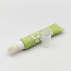15ml Slanted Flocking Tip applicator tube soft squeeze screen printing label custom lip gloss squeeze tubes with logo