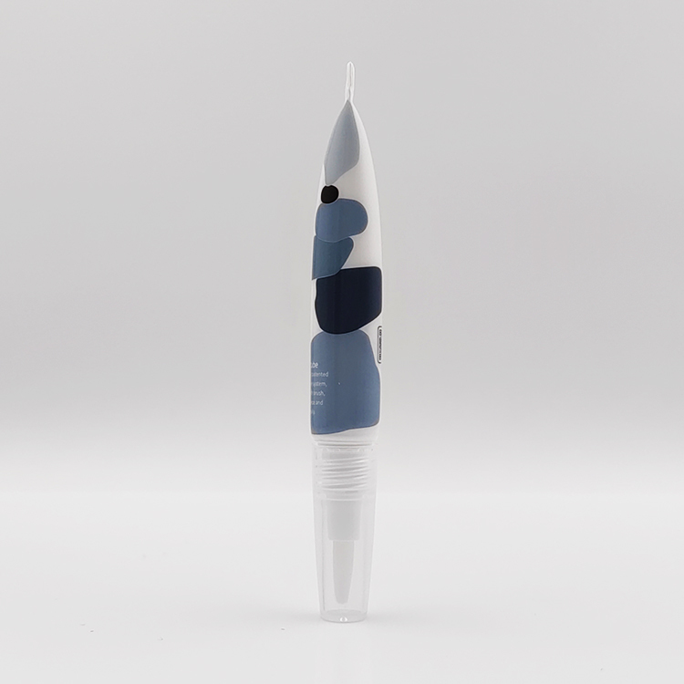 Stylish 20ml PBT brush applicator tube soft squeeze screen printing for eyebrow gel cosmetic container pen lip gloss tubes