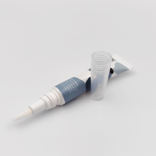 Stylish 20ml PBT brush applicator tube soft squeeze screen printing for eyebrow gel cosmetic container pen lip gloss tubes