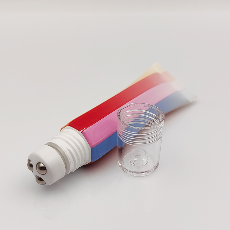 High-end eye cream massage tube 20ml ball cosmetic 3 Metal Bead Roller Balls Octagonal cosmet Tube eye serum Packaging
